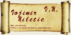 Vojimir Miletić vizit kartica